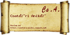 Csatári Anikó névjegykártya